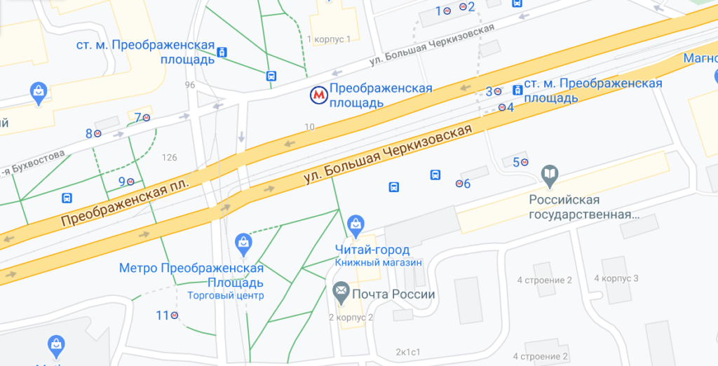 Преображенская площадь метро схема